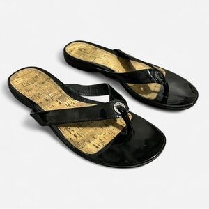 Lauren Ralph Lauren Black Sandals with Cork Footbed